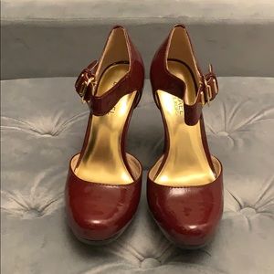 Michael Kors Red Leather Ankle Strapped Heels
